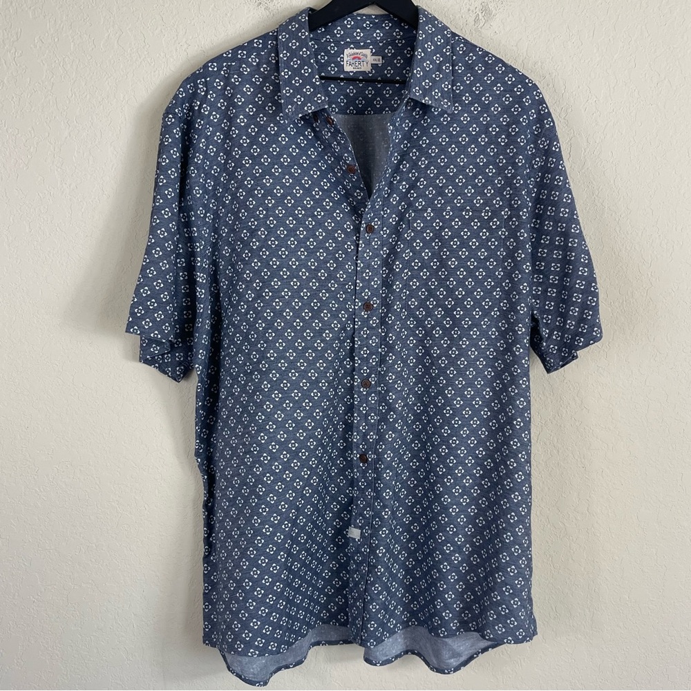 Faherty Short Sleeve Hermosa Knit Shirt Size XXL - Picture 6 of 9